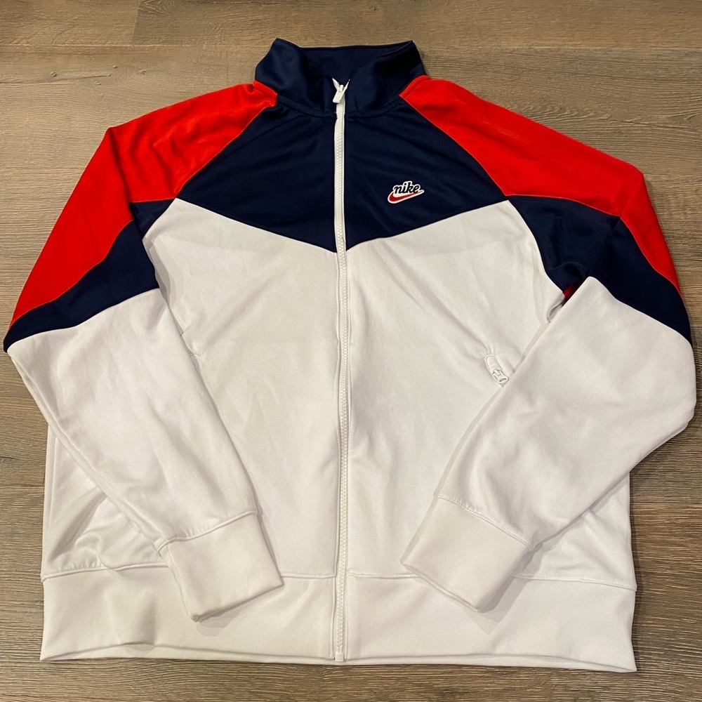 Nike Zip Track Jacket Red White Blue Color Block